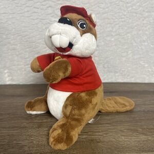 Buc-ees Red Cap Beaver Mascot Plush 10" Toy Stuffed Animal Stuffie Gas Station